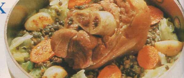 Jarret de porc noir aux lentilles vertes du Puy - Recettes de cuisine